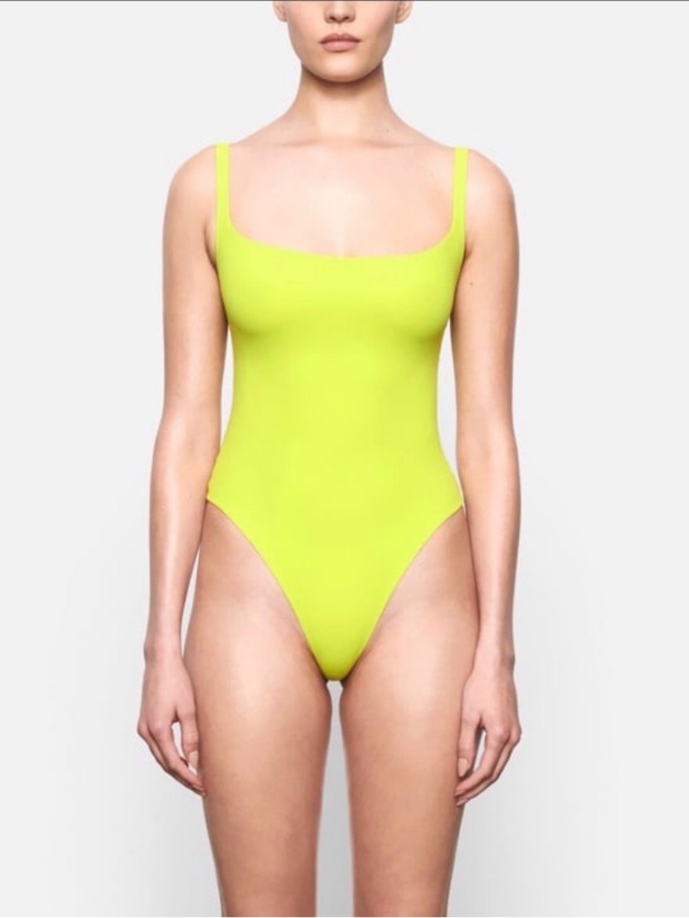 💛 SKIMS Fits Everybody Square Neck Bodysuit | Daffodil | Sz S | NWT 🏷️